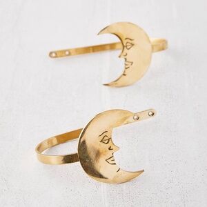 90’s Whimsy Crescent Moon Metal Curtain Tie-Back Set